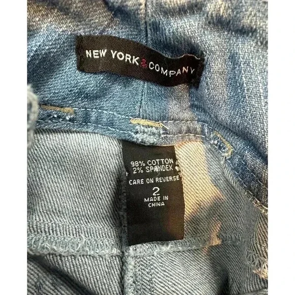 New York & company light wash belted flare bootcut jeans women's size 2 - Picture 3 of 6